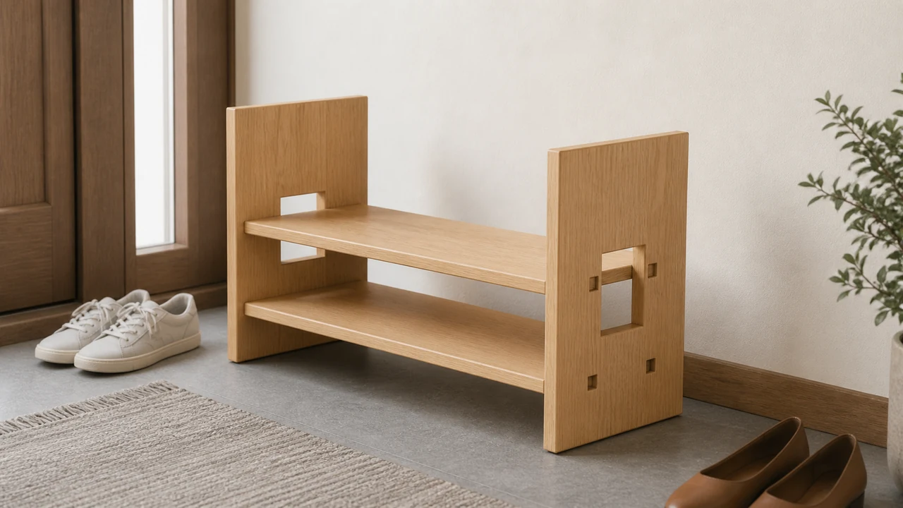 Compact Two-Tier Shoe Rack