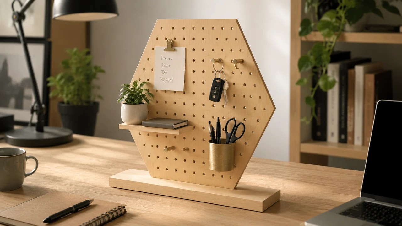Hexagonal Pegboard Stand