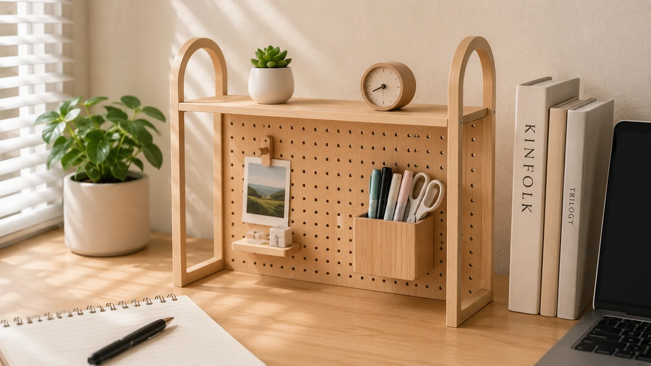 Pegboard Desk Shelf
