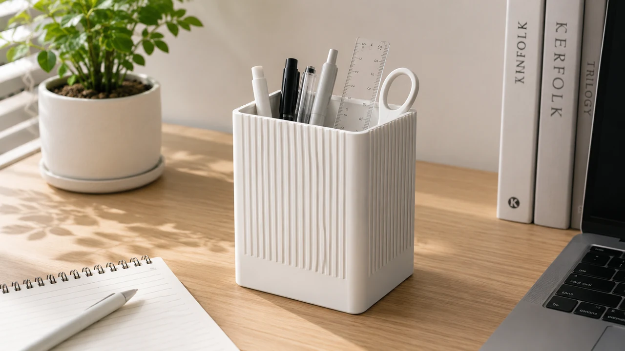 Fluted Square Pen Holder