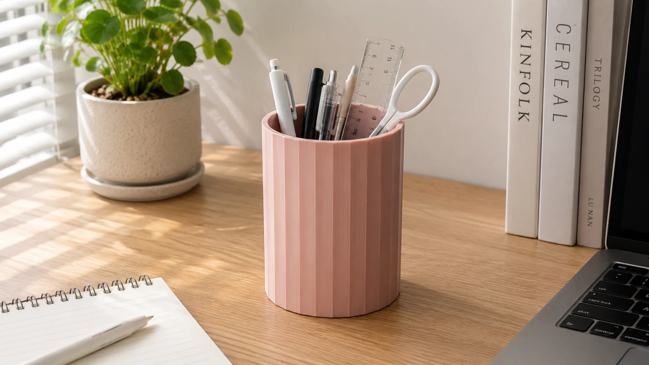 Ribbed Round Pen Holder