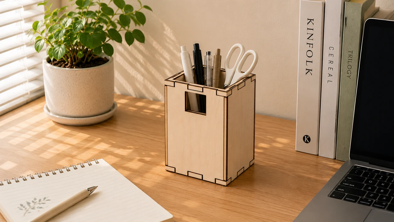 Front-Scoop Pen Holder